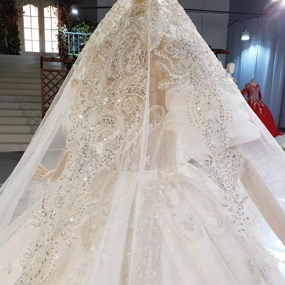 AIJINGYU Gothic Ball Long Sleeve Gowns Peach Cheap Off White Special Dubai Muslim 2021 New Gown Gownes Wedding Clothes