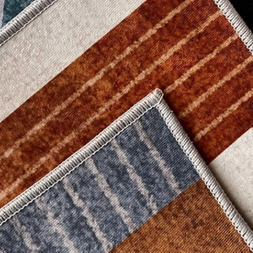 Круглый ковер для гостиной в скандинавском стиле с рисунком декоративный