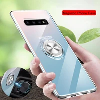 phone case for samsung galaxy note 10 9 s10 s9 plus s20 note 20 ultra s20 plus soft silicone magnetic ring holder cover gift