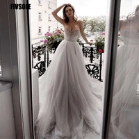 fivsole bohemian sweetheart a line wedding dress 2022 new strapless lace beaded wedding gowns applique long tulle bridal dress