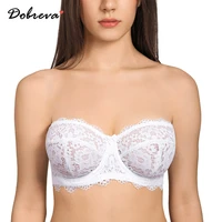 dobreva womens lace strapless bra plus size underwire unlined multiway balconette bras