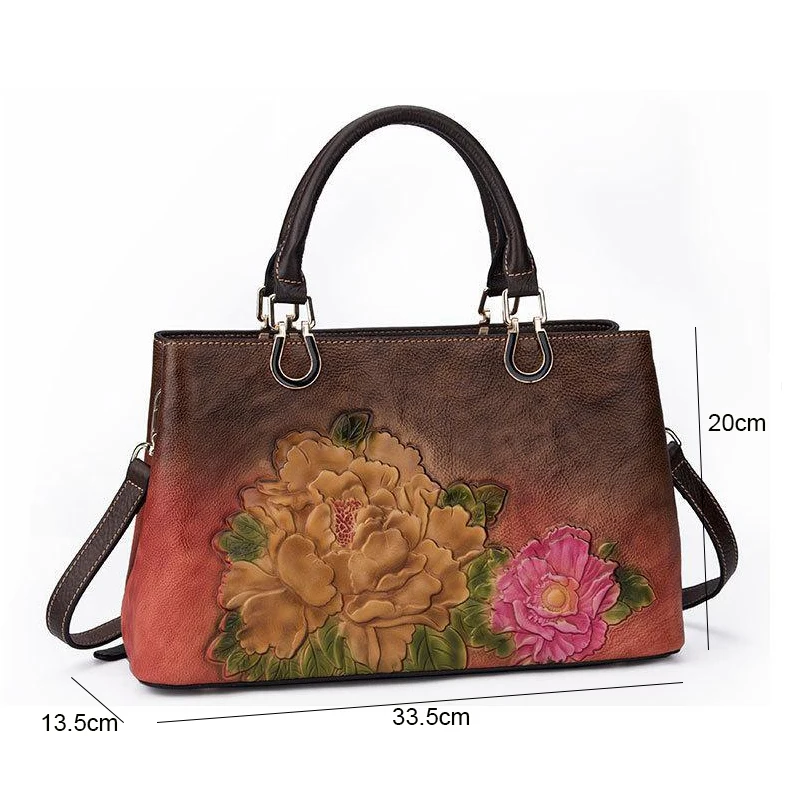 

YourSeason Ladies Designer Luxury Handbags Genuine Leather 2021 Handmade Girls Vintage Shoulder Crossbody Bags Embossing