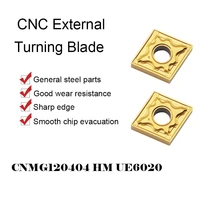10pcs cnmg120404 hm ue6020 lathe external turning tool carbide cutting insert cnmg 120404 cnc milling cutter for stainless steel
