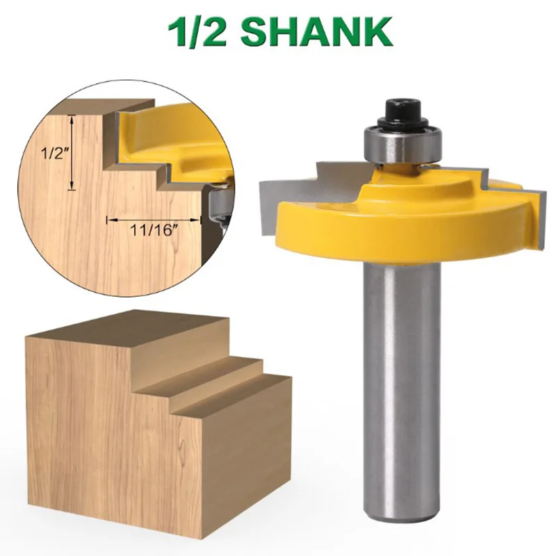 

Фреза по дереву с хвостовиком 1/2, Ступенчатая фреза с рисунком Rabbet, твердосплавный инструмент для древесины C3