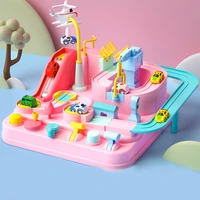racing rail car model racing educational toys track smart puzzle game racing rail car cute pink for girls kids
