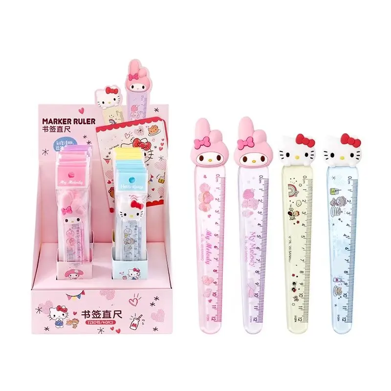 

Merodi Transparent Lovely Scale Clear Ruler Net Red Cartoon Girl Heart Multi-Function Scale