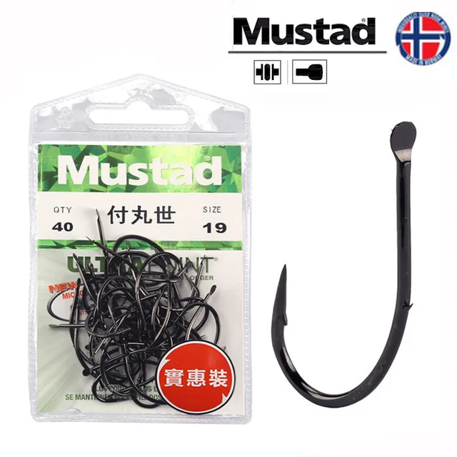 1 Packs Mustad 10015 Carbon Steel Fishing Peche Hooks Barbed Hook Back Barb Carp Shape Anzol Fishhooks Mustad Pesca Hooks 4#-19# 1