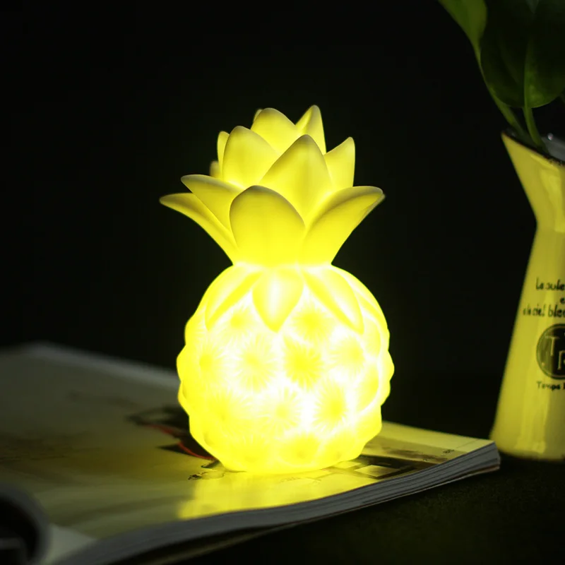 Ананас СВЕТОДИОДНЫЙ Ночник мультфильм Светодиодная лампа мягкая силиконовая