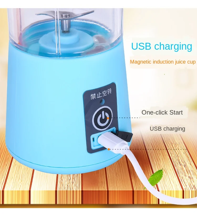 multi functional mini portable 6 blades electric juicer mixer usb rechargeable household juice blender fruit cooking machine free global shipping