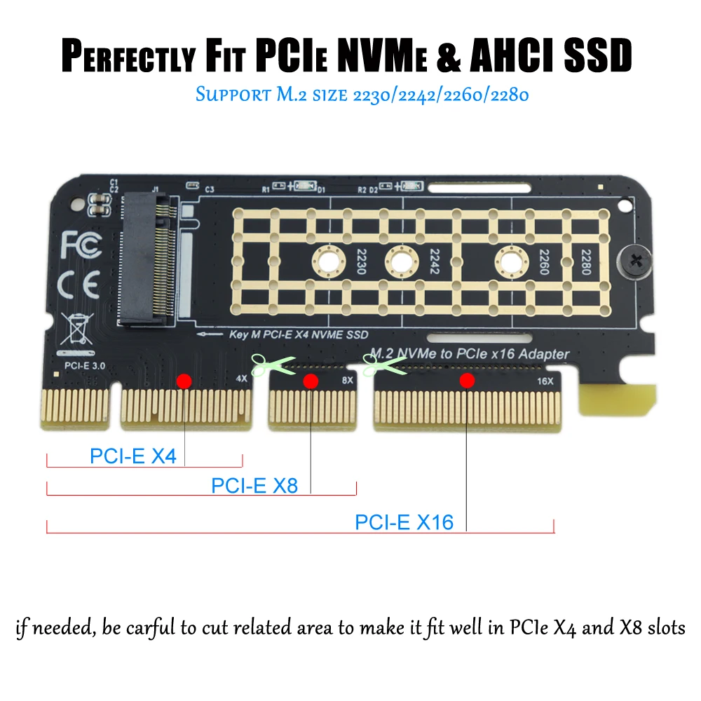 адаптер m 2 nvme ssd pci e 30x4x8x16 к ngff m key карта прео