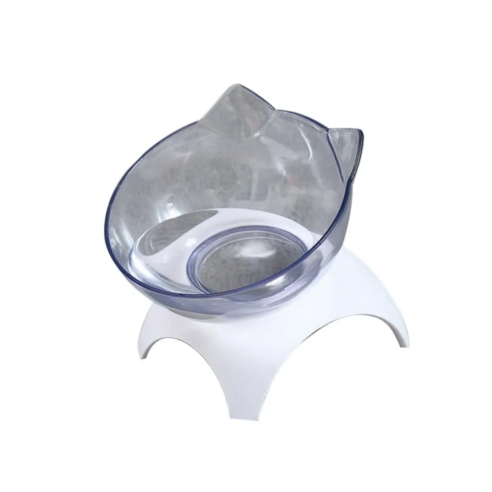 Прозрачные миски для кошек с подставкой домашних животных двойная миска еды