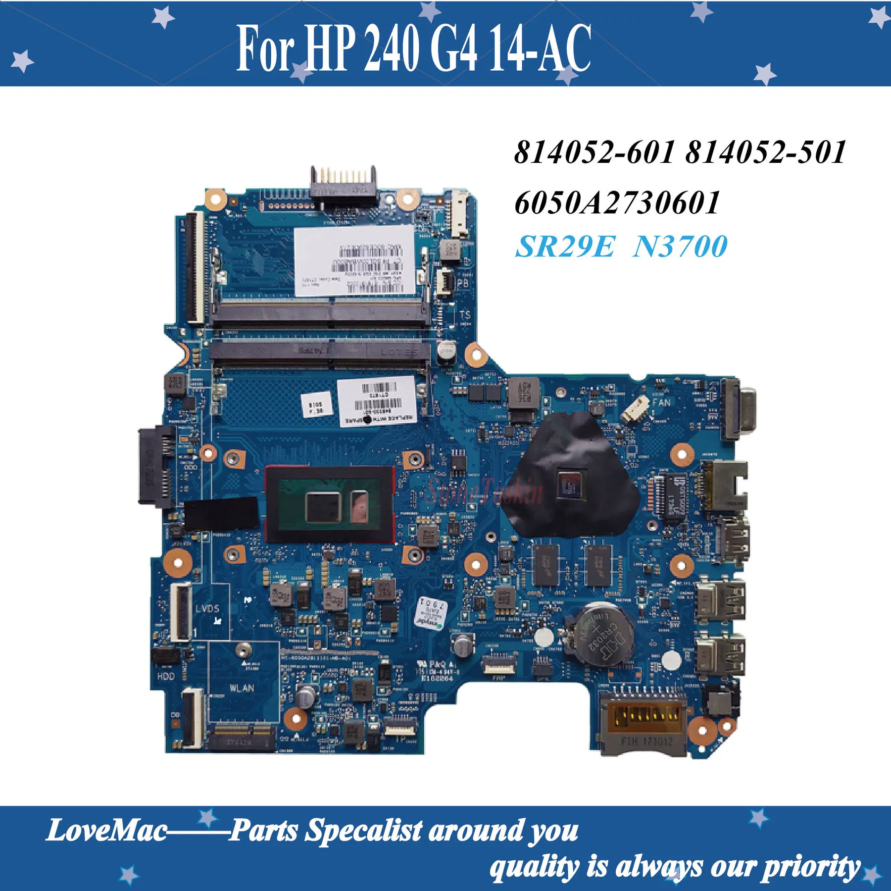 Высокое качество 814052-601 814052-501 для HP 240 G4 14-AC Pentium N3700 материнская плата ноутбука