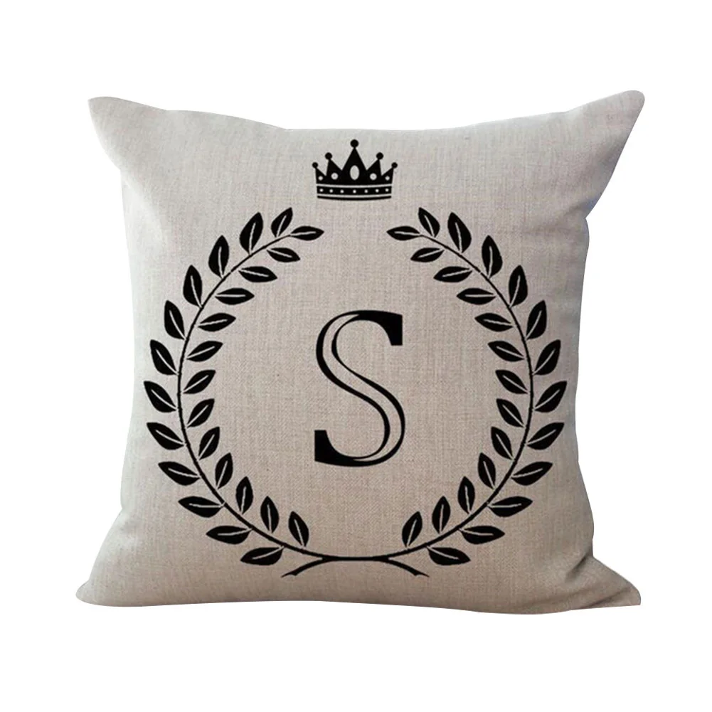 Съемная Подушка Чехол 45*45 с надписями на английском языке Корона льняные