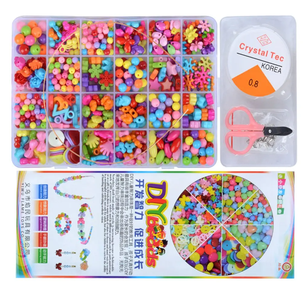 

24 Girds Girls DIY Toys Art Craft Educational Brinquedo Handmade Necklace Building Kit Make Up Intelligence Birthday Gift