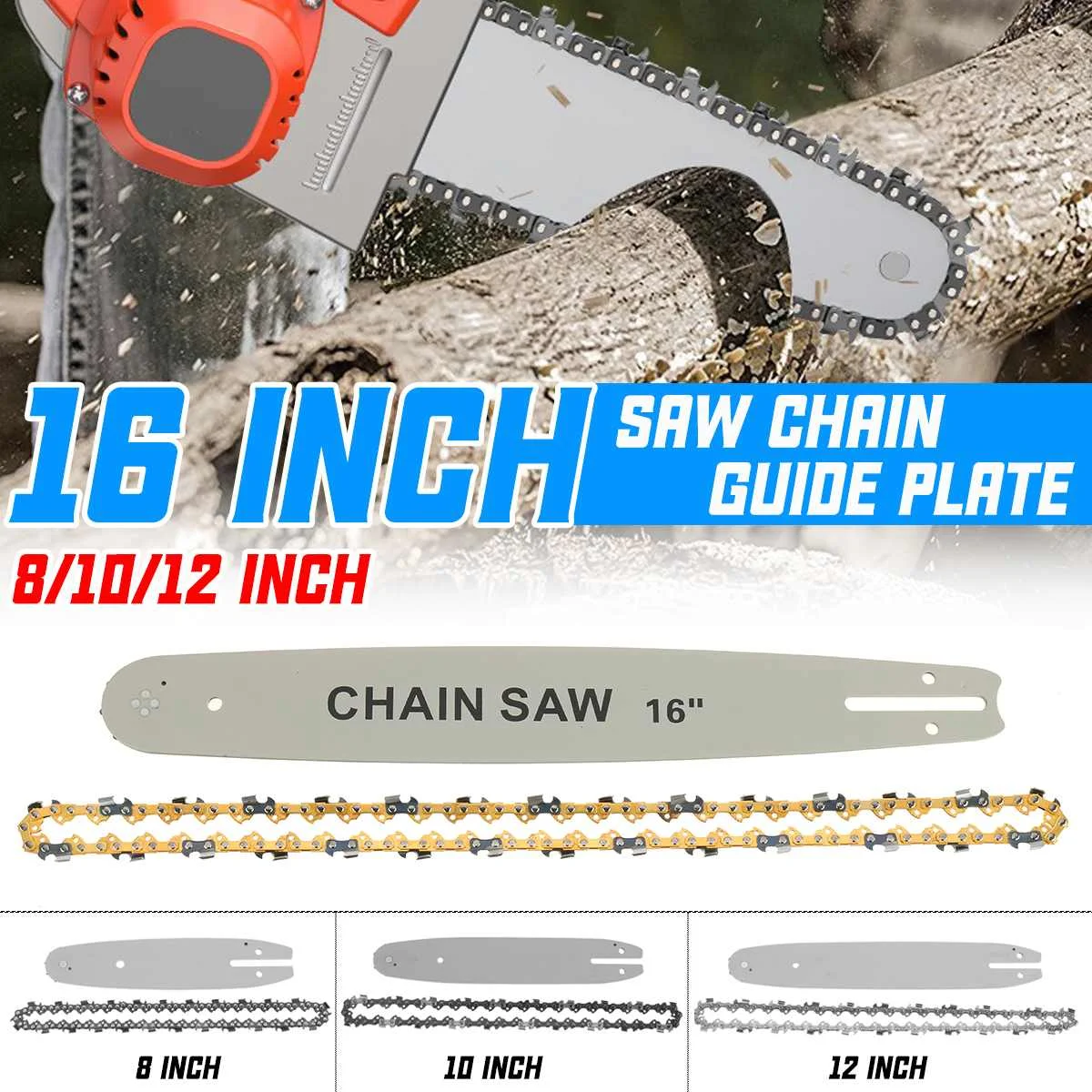 

Набор острых цепей и направляющих 8/10/12/16 дюйма для мини-Обрезной пилы, электрическая пила, высококачественные и прочные аксессуары для бенз...