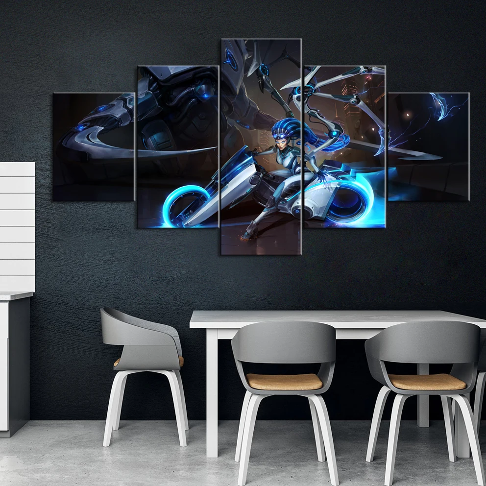 

5 Piece Decorative Painting Poster Game Home Mural Heroes of the Storm Game Animation Art Wall Decor Paintings