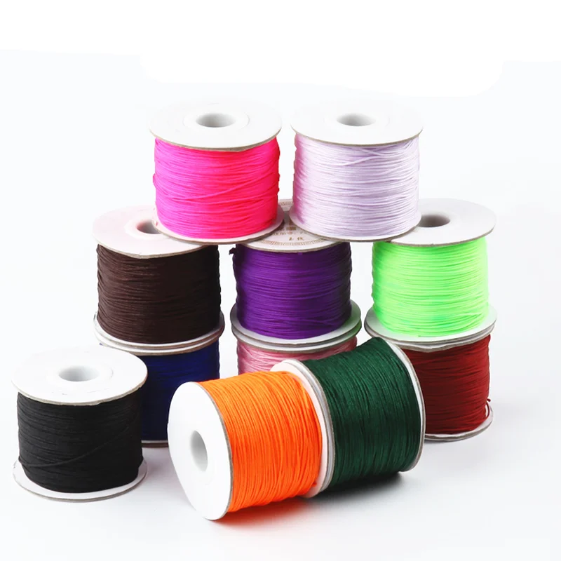 50 ярдов/рулон 0 8 мм нейлоновый шнур нить китайский узел макраме плетеный браслет