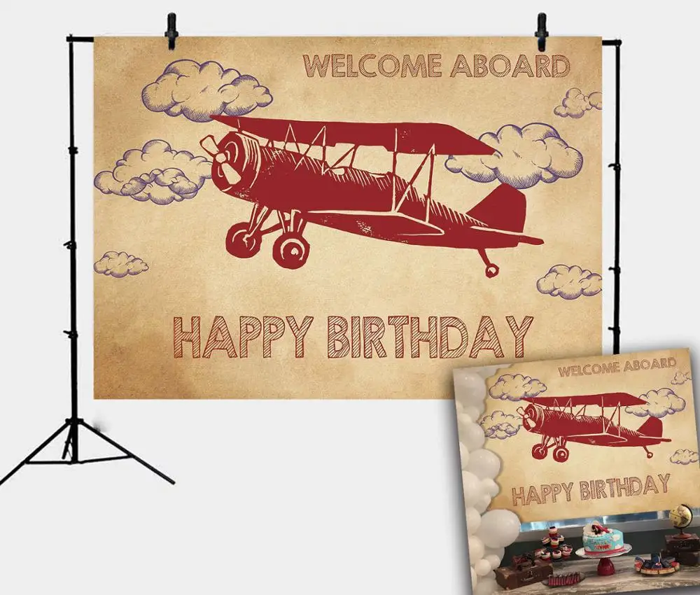 Винтажный фон с самолетом ретро самолет мальчик карнавал Вечеринка фотография