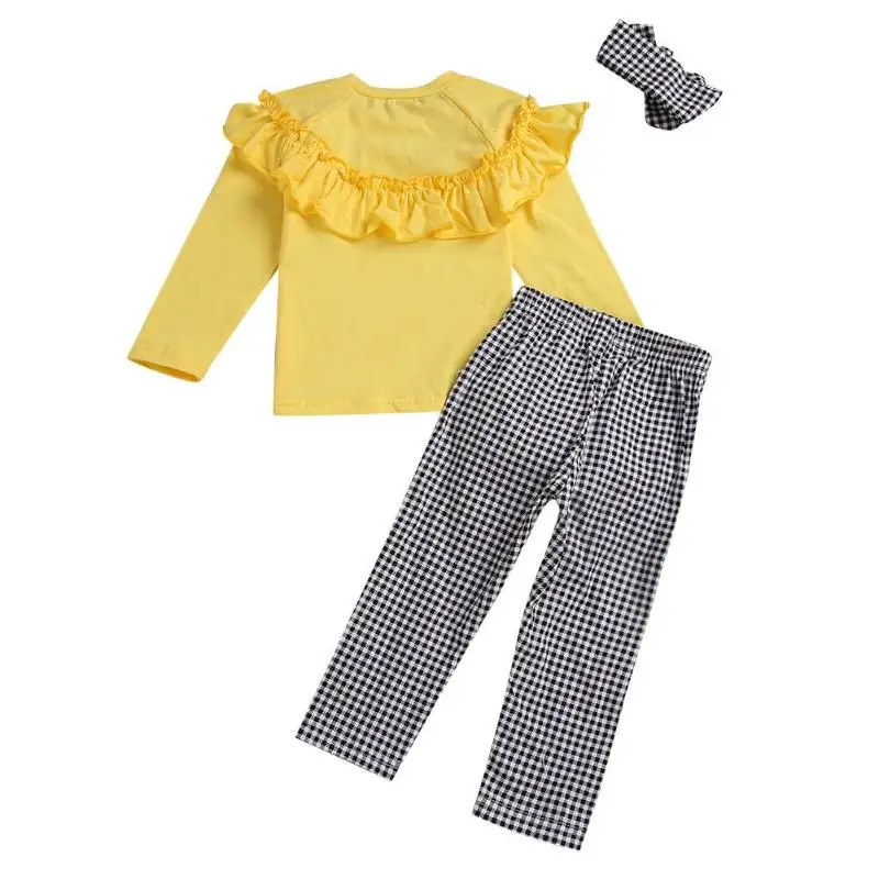 Комплект детской одежды из 3 предметов для девочек топы с длинными рукавами