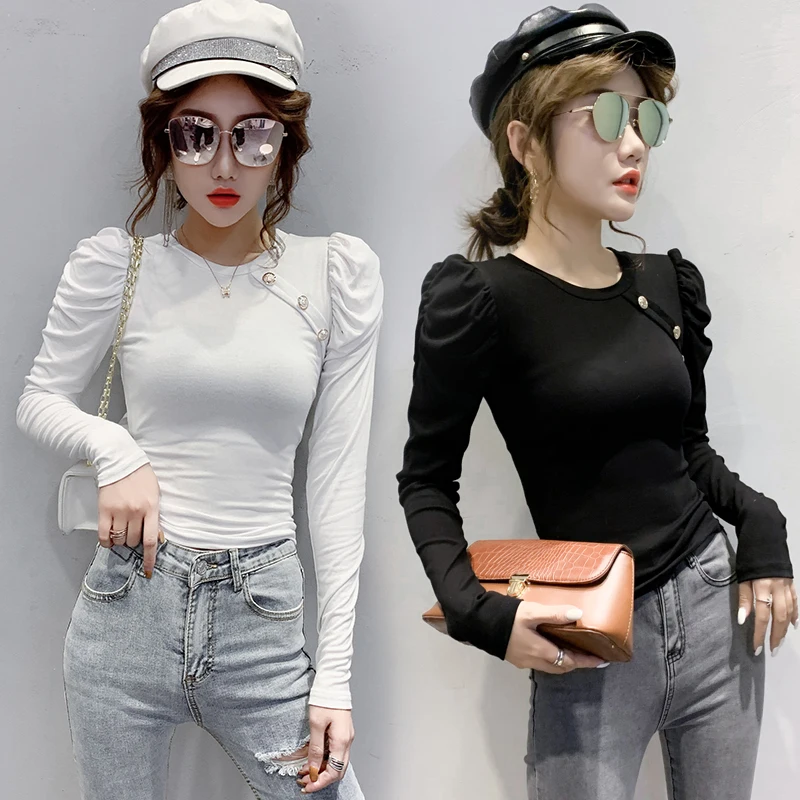 Весна/Лето 2020 Новый Французский Ретро рукав пена тонкий подходит все в одном