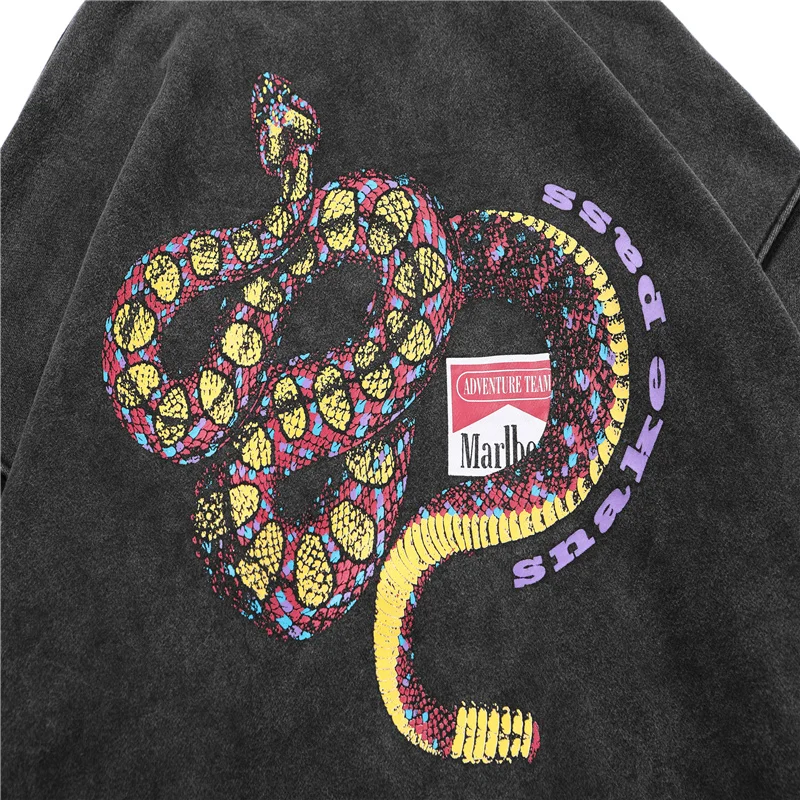 

Rattlesnake Crew Neck Sweatshirt Men Women Oversized Streetwear Sweatshirt Outwear Male Clothing 2021 Good Quality