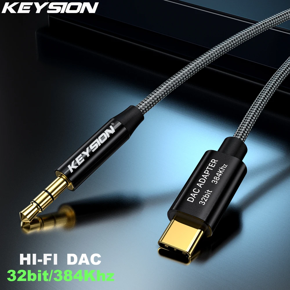 Кабель Динамика наушников KEYSION DAC Hi Fi USB Type C AUX 32 бит 384 кГц|Кабели VGA| |