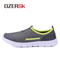 ozersk brand breathable men running shoes mens jogging mesh summer mesh sneaker casual slip on sandals shoes free shipping