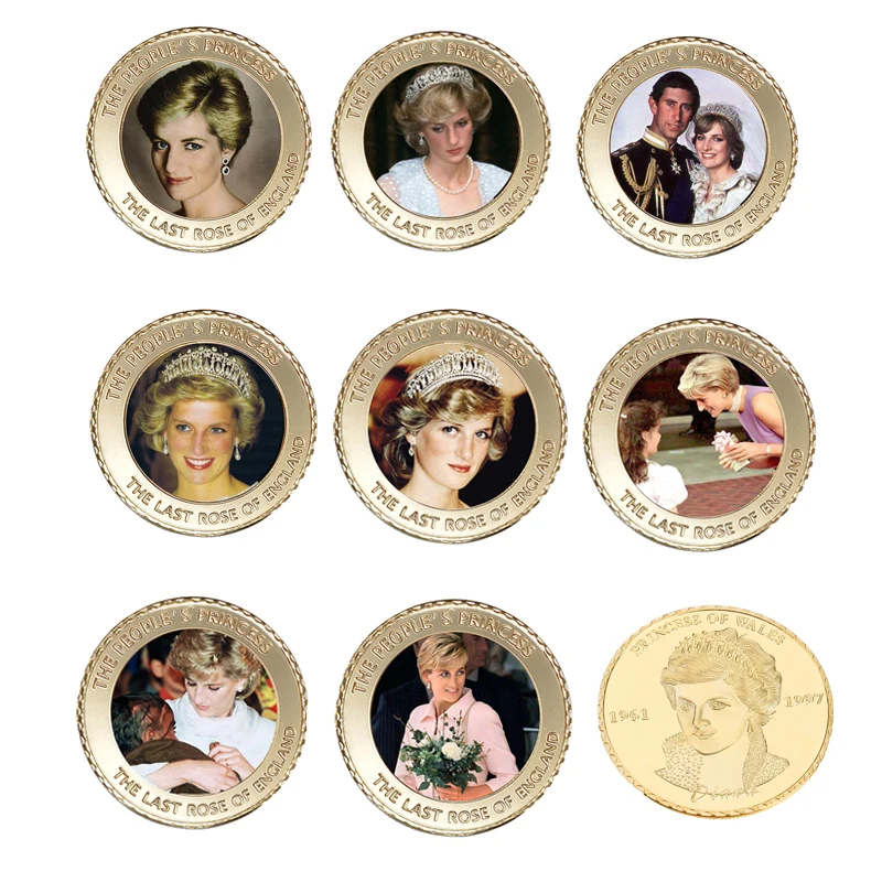 8 шт./лот Высокое качество 24k принцессы Уэльской позолоченные металлические