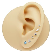 2021 new arrival 925 silver dainty earrings stud piercing set piercing jewelry fashion body jewelry aretes