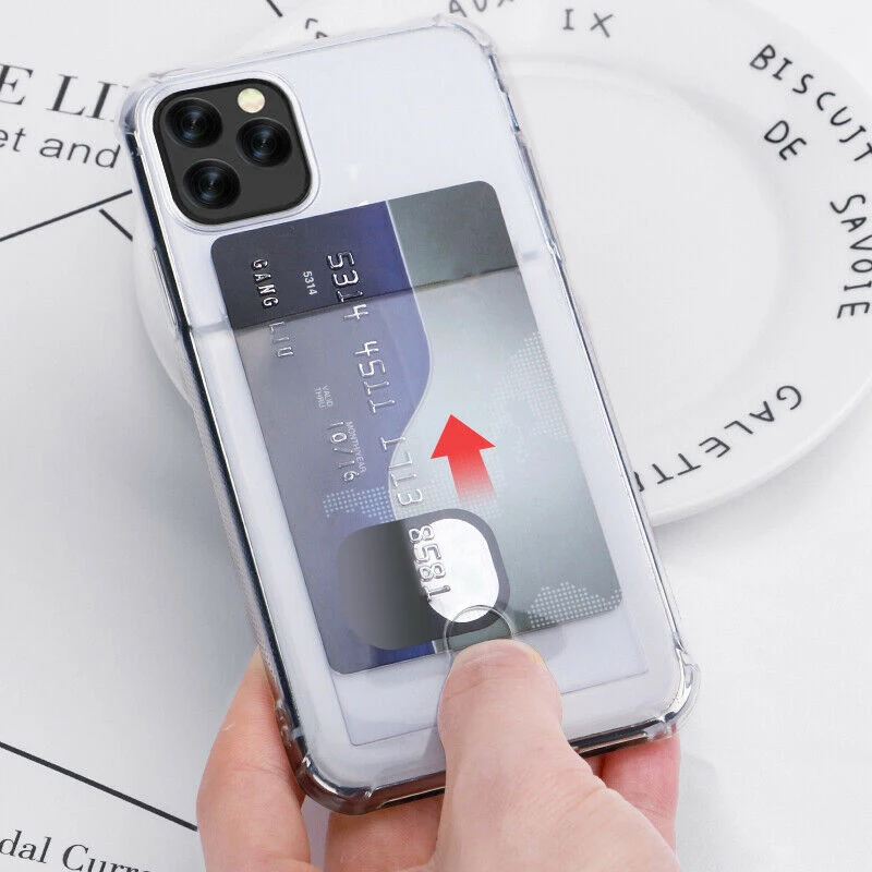 Бумажник для карт чехол телефона из ТПУ с изображением ID кредитных и отделениями