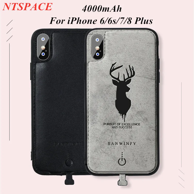Портативное зарядное устройство NTSPACE Deer graphic чехол для iPhone 6/6S/7/8 Plus с зарядным