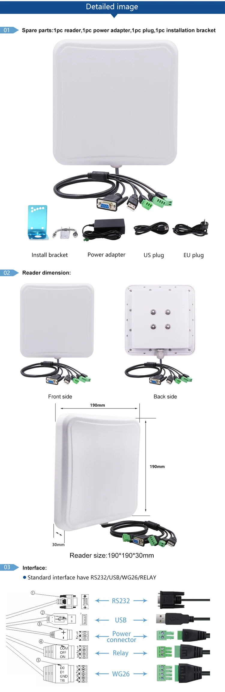 CHAFON 7 м небольшой интегрированный считыватель uhf rfid USB RS232 WG26 реле IP66 Встроенная 6dbi Антенна SDK для управления парковкой автомобиля