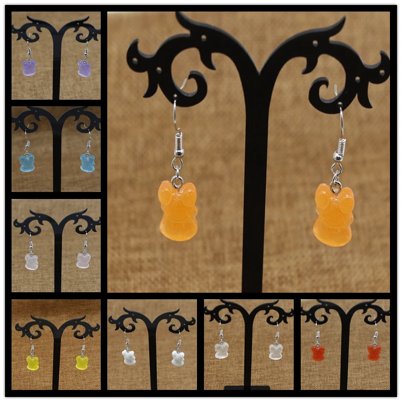 

2020 New Fashion Color Transparent Candy Color Plastic Frog Earrings Fashion Earrings Ladies Fashion Earrings