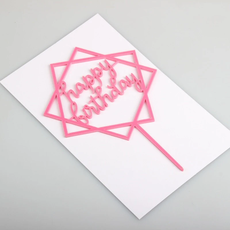 Pink 1 шт. Высококачественная многоцветная вставка для торта флаг с днем рождения украшение для выпечки вечерние рождественские аксессуары украшения Аксессуары - Цвет: Pink