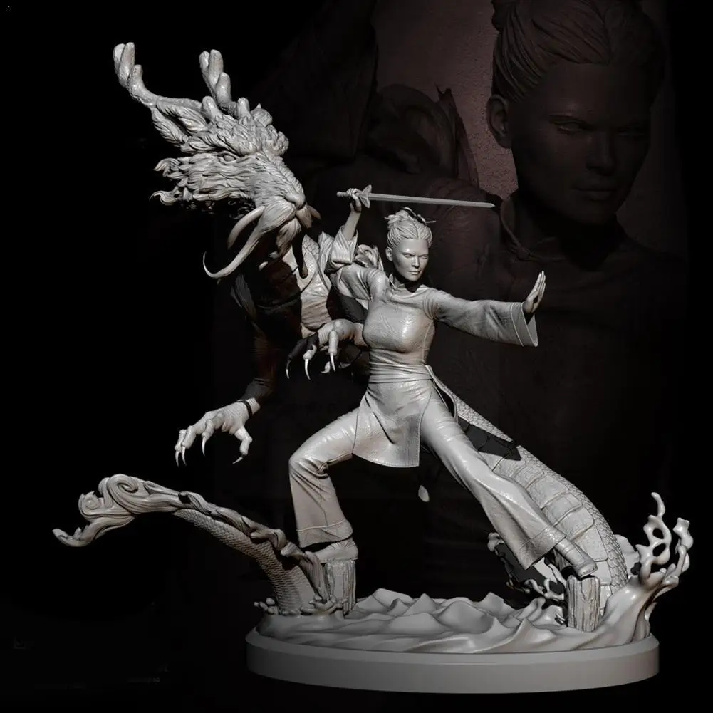 

75mm 1/24 Resin Model Kits Figure Dragon Soldier Model Diy -2831 Self-assembled F4e2