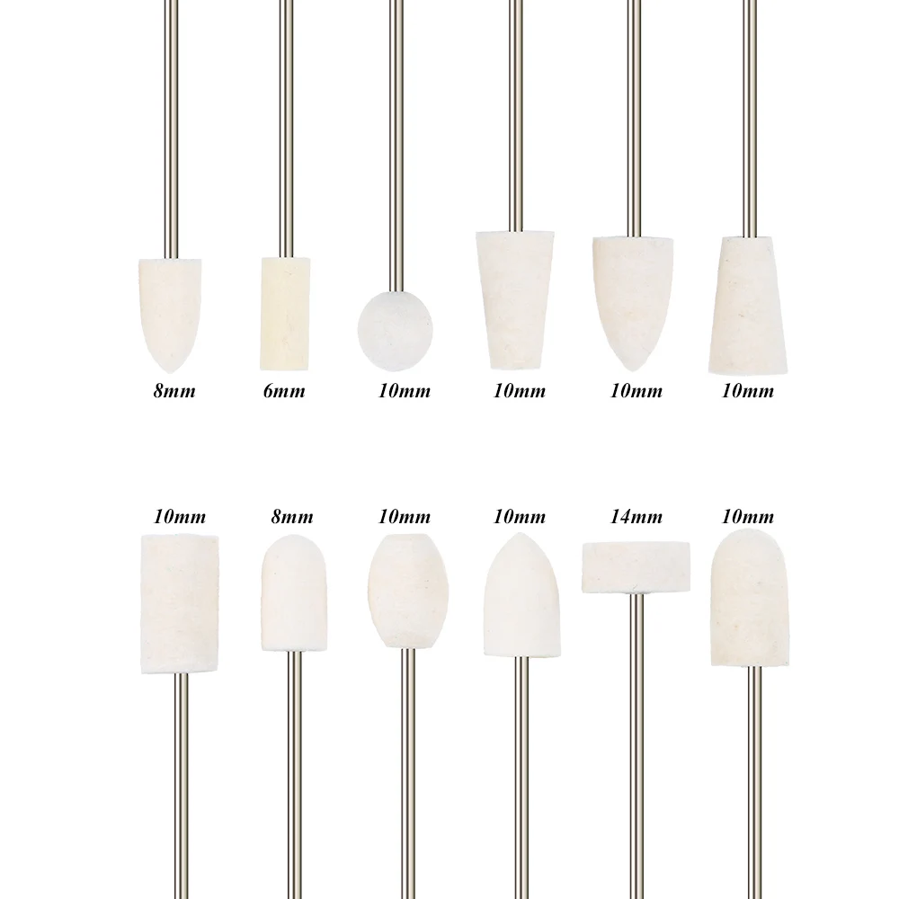 30 шт. сверла для ногтей + 13 шерстяных насадок хвостовик 3/32 дюйма машинки дизайна