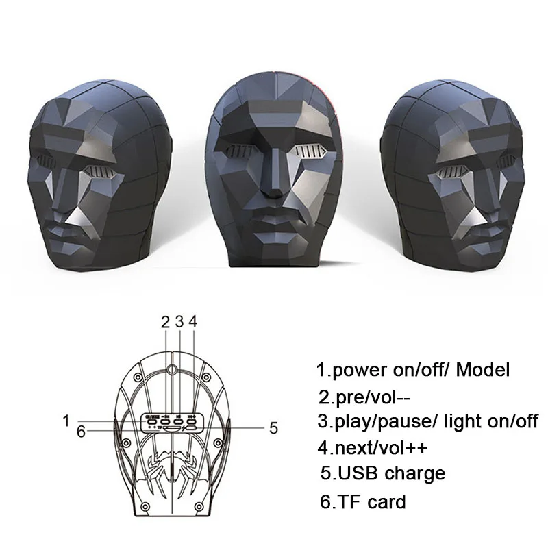 Big Boss Speaker Wireless Bluetooth Portable Squid Game Black Mask | Электроника