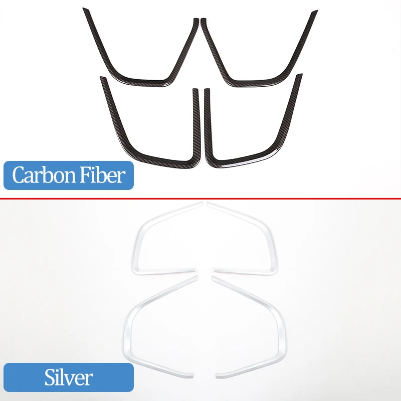 4 шт. Стильная рамка из углеродного волокна ABS для внутренней двери автомобиля