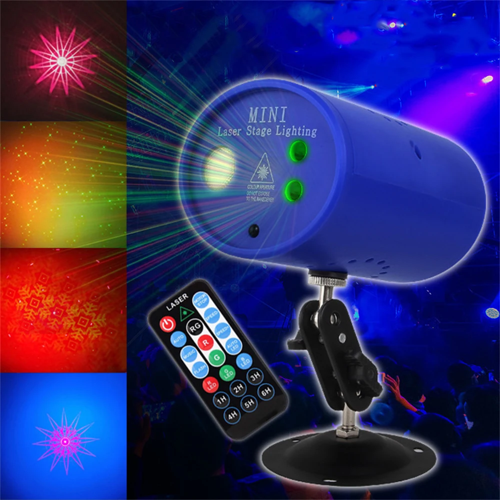 

Рождественский светодиодный лазерный светильник с 24 узорами и питанием от USB для диджея, диско, сценический проектор для свадьбы, Нового год...