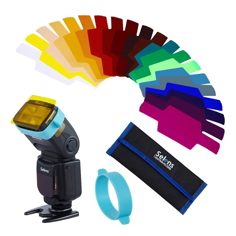20 шт. Selens SE CG20 Flash Gel цветные фильтры для Metz Godox D7100 SB910 Speedlite Speedlight Flashgun модификатор