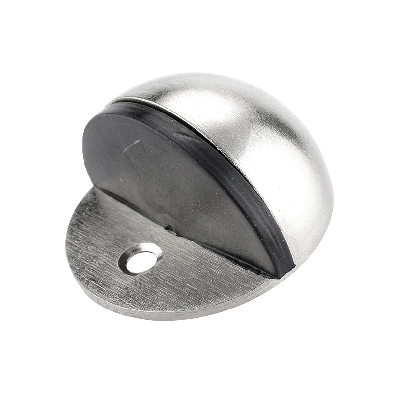 Single hole Silver NAIERDI не пробивая стикер Скрытая нержавеющая сталь резиновый дверной стопор держатели двери ловить напольные Накладные гвозди-Бесплатные дверные стопоры - Цвет: Single hole Silver
