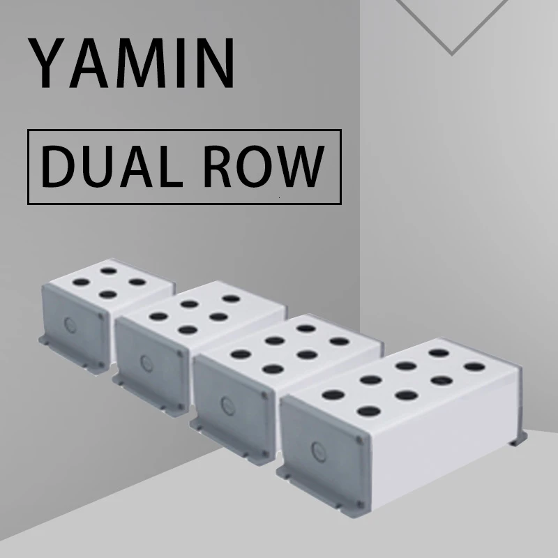 

16/19/22mm Dual Row Aluminium Alloy Protective Box For Metal Push Button Switch 4-8 Holes Industrial Waterproof IP67