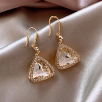 exknl trendy wedding earrings for women gold color party triangle cute small dangle fashion earrings women jewelry 2020 gift
