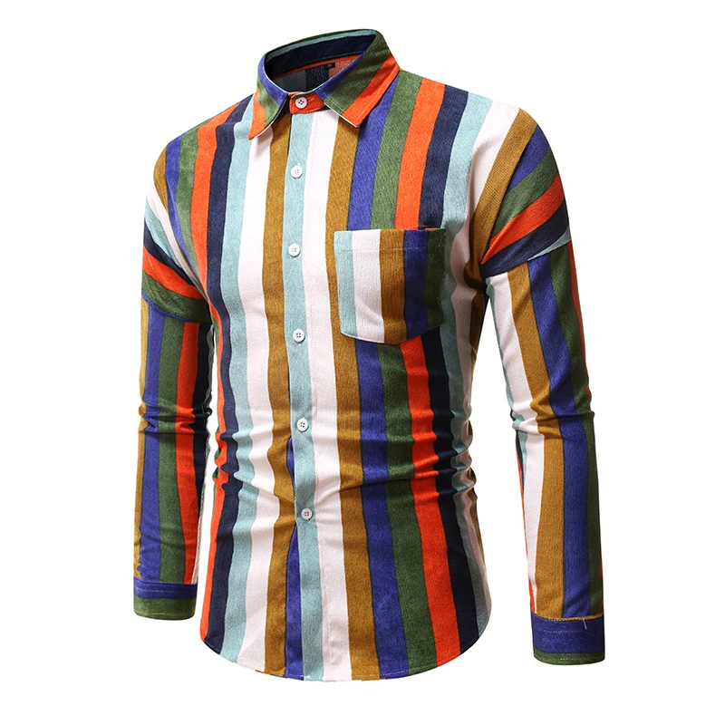 

New men shirt long sleeve Striped long sleeve shirts plus size shirts 5XL