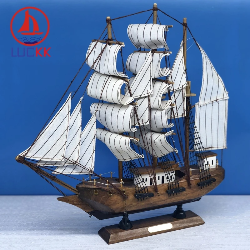 LUCKK 33 см морская винтажная ручная судовая статуэтка украшение деревянные ретро