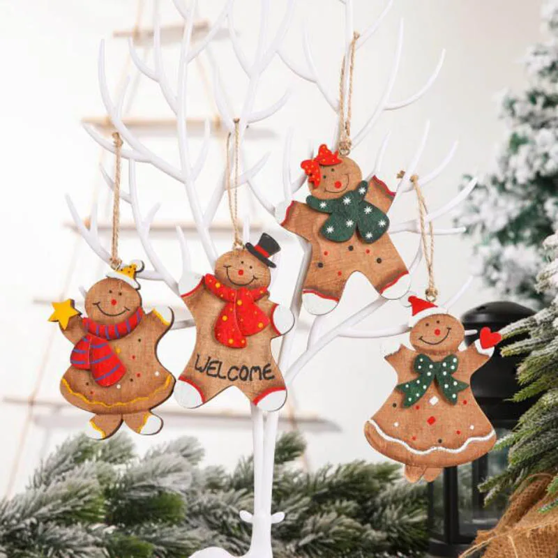 

100 шт., новогодние деревянные украшения для новогодней ёлки