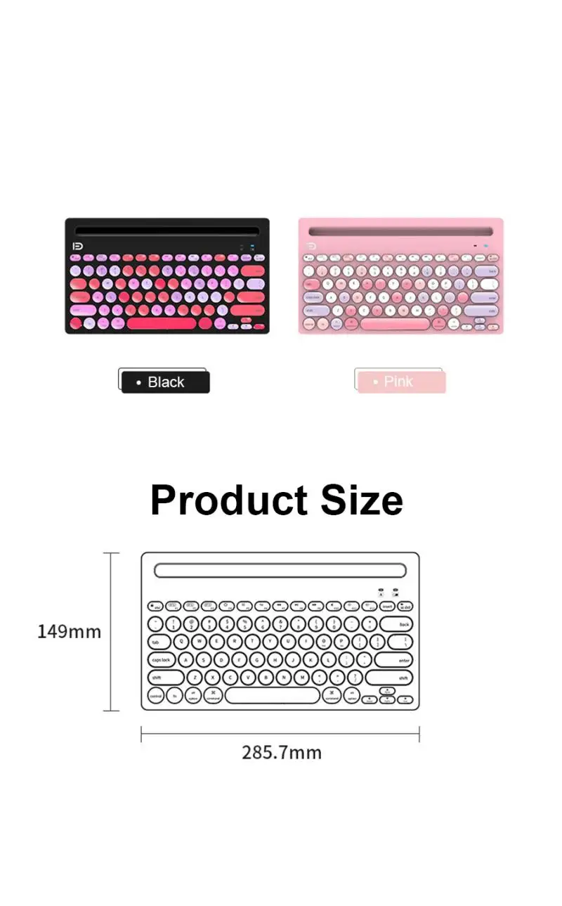 wireless bluetooth tablet pc notebook mixed color dual mode punk 2 4g wireless phone keyboard gamer accessories boys girls gifts free global shipping