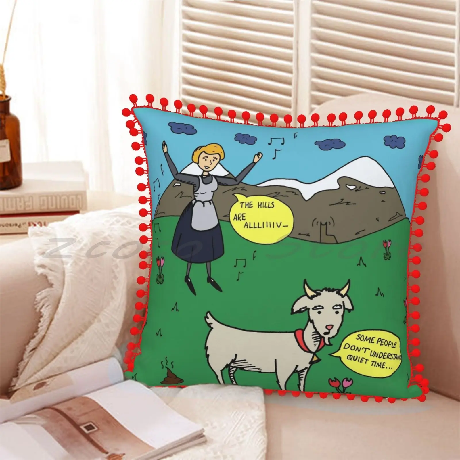 Чехол-наволочка из льняной плюшевой ткани с принтом звук музыки | Дом и сад