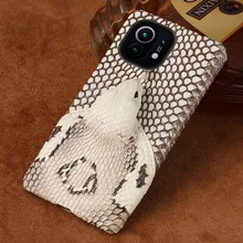 3D Snake Head Snakeskin Leather Case For Xiaomi Mi 11 Ultra 9T 11T 10T Lite Poco X3 Pro F3 Cover For Redmi Note 10 Pro 9 8 Pro 7