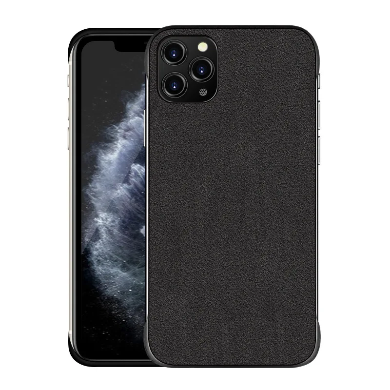 

ALCANTARA Mobile Phone Case For iPHONE 11 Pro XS MAX XR X 7 8 Plus Luxury Business Artificial Leather Rimless Anti-fall Cover
